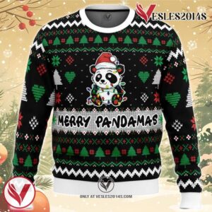 Merry Pandamas Pop Culture Ugly Christmas Sweater, Unique Christmas Gift For Fans - Vesles2014S