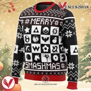 Merry Smashmas Super Smash Bros Ugly Christmas Sweater, Unique Christmas Gift For Fans - Vesles2014S 1