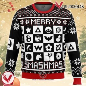 Merry Smashmas Super Smash Bros Ugly Christmas Sweater, Unique Christmas Gift For Fans - Vesles2014S
