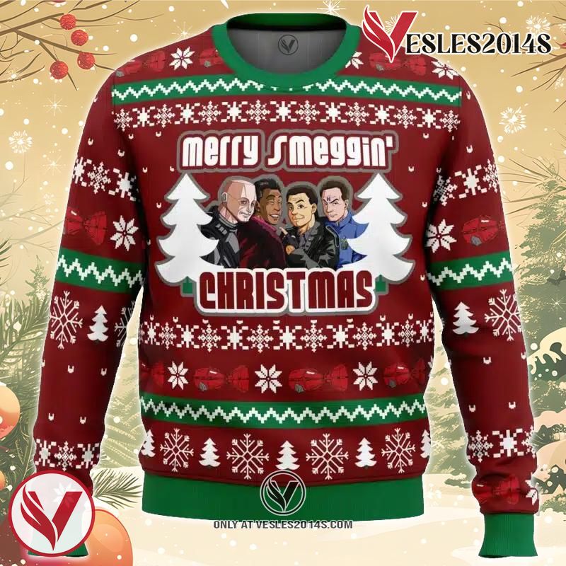Merry Smeggin’ Christmas Red Dwarf Ugly Christmas Sweater, Unique Christmas Gift For Fans - Vesles2014S iM4