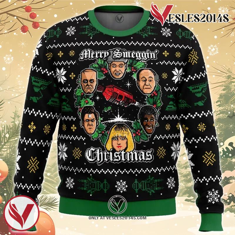 Merry Smeggin’ Christmas Red Dwarf Ugly Christmas Sweater, Unique Christmas Gift For Fans - Vesles2014S