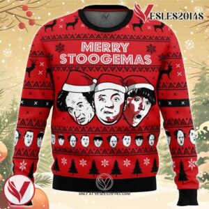 Merry Stoogemas 3 Stooges Ugly Christmas Sweater, Unique Christmas Gift For Fans - Vesles2014S
