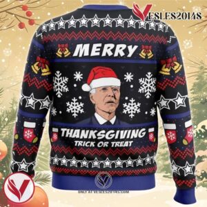 Merry Thanksgiving Biden Ugly Christmas Sweater, Unique Christmas Gift For Fans - Vesles2014S 1