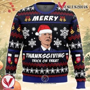 Merry Thanksgiving Biden Ugly Christmas Sweater, Unique Christmas Gift For Fans - Vesles2014S