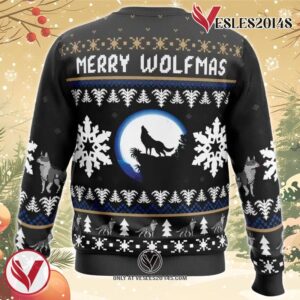 Merry Wolfmas Wolf Ugly Christmas Sweater, Unique Christmas Gift For Fans - Vesles2014S 1