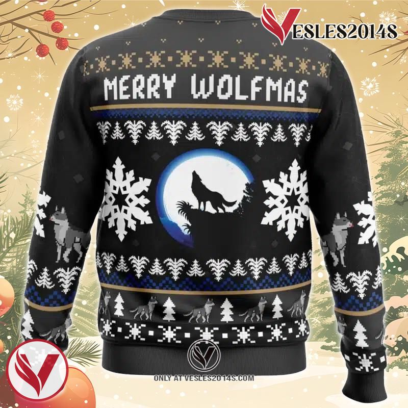 Merry Wolfmas Wolf Ugly Christmas Sweater, Unique Christmas Gift For Fans - Vesles2014S 1