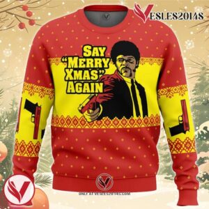 Merry Xmas Again Pulp Fiction Ugly Christmas Sweater, Unique Christmas Gift For Fans - Vesles2014S