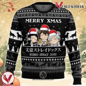 Merry Xmas Bungo Stray Dogs Ugly Christmas Sweater, Unique Christmas Gift For Fans - Vesles2014S