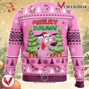 Merry Xmas Courage The Cowardly Dog Ugly Christmas Sweater, Unique Christmas Gift For Fans - Vesles2014S 1