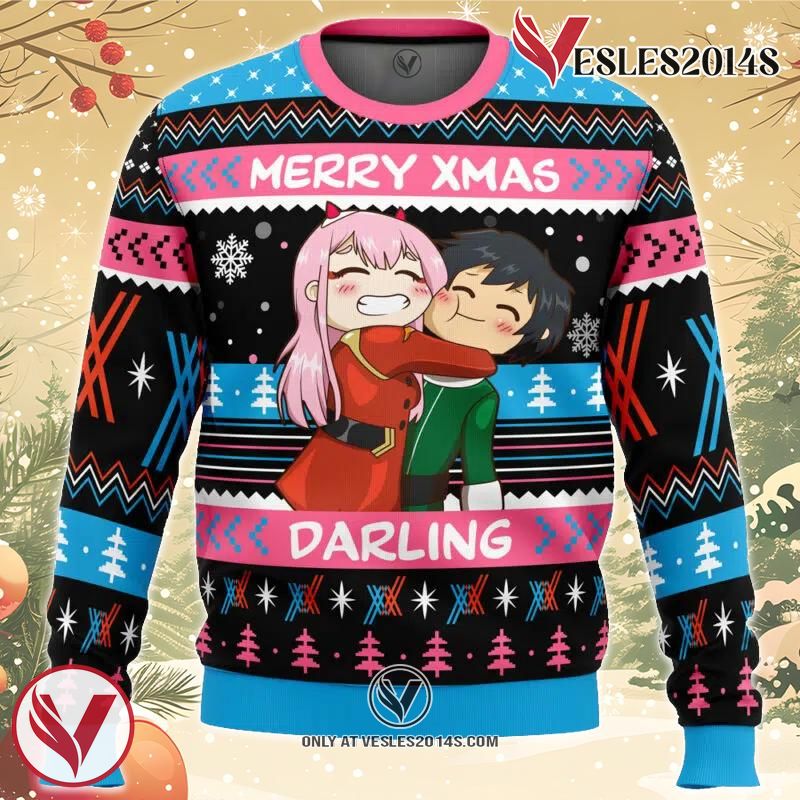 Merry Xmas Darling Darling in the FranXX Ugly Christmas Sweater, Unique Christmas Gift For Fans - Vesles2014S