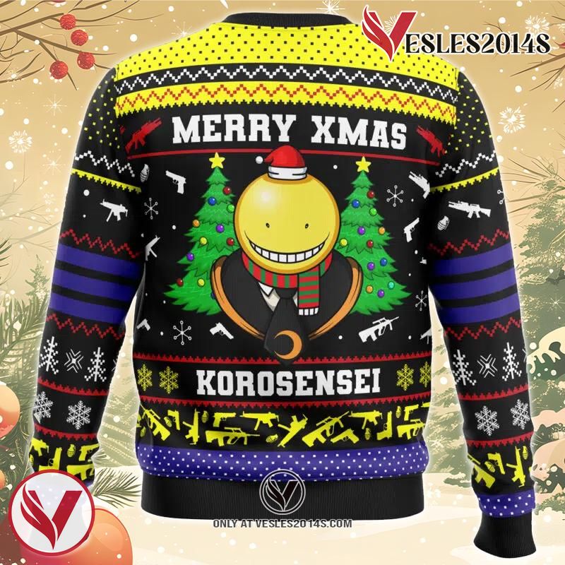 Merry Xmas Korosensei Assassination Classroom Ugly Christmas Sweater, Unique Christmas Gift For Fans - Vesles2014S 1