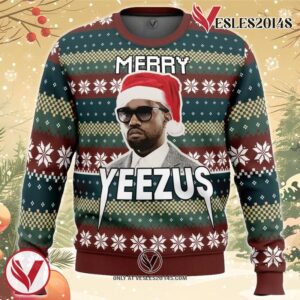 Merry Yeezus Kanye West Ugly Christmas Sweater, Unique Christmas Gift For Fans - Vesles2014S