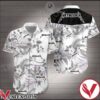Metallica Grey Hibiscus On White Hawaiian Shirt, Unique Gifts For Friends - Vesles2014S 1