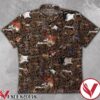 Metallica Guitars Brown Foliage Background Hawaiian Shirt, Unique Gifts For Friends - Vesles2014S 1