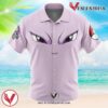 Mewtwo Face Pokemon Hawaiian Button Up Shirt, Perfect Gifts For Anime Lovers - Vesles2014S