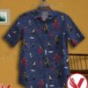 Michael Jackson Little Red Stars Navy Hawaiian Shirt, Unique Gifts For Friends - Vesles2014S 1