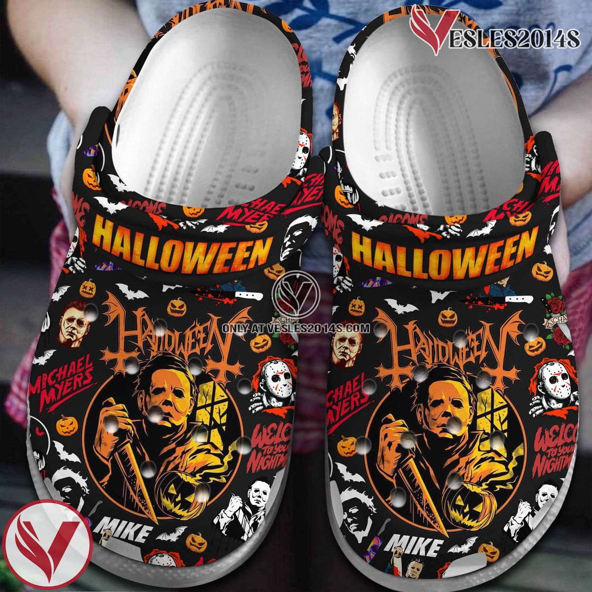 Michael Myers Movie Halloween Crocs Crocband Clogs Shoes Comfortable For Men Women and Kids Style 1 - Vesles2014S