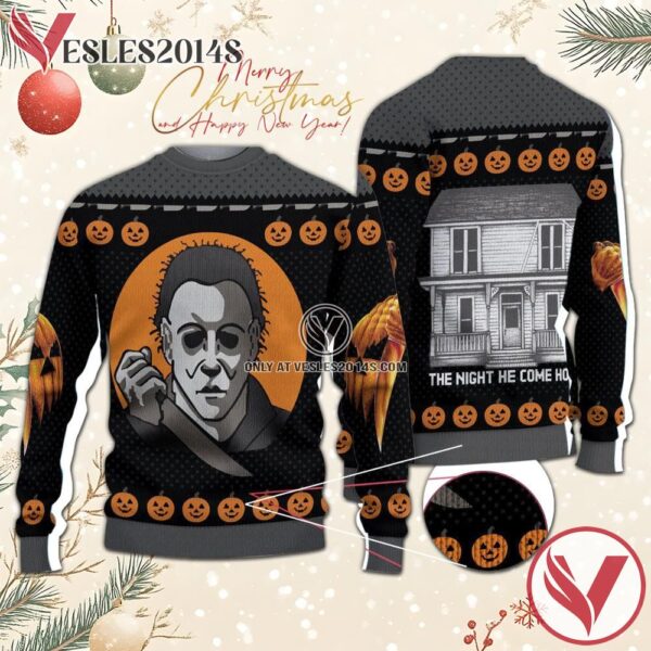 Michael Myers The Night He Come Home Ugly Sweater, Unique Winter Outfits For Fans - Vesles2014S  1