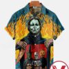 Michael Myers Trick Or Treat Fire Halloween Hawaiian Shirt, Unique Gifts For Friends - Vesles2014S 1