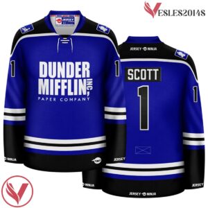 Michael Scott Dunder Mifflin Blue Jersey - Vesles2014S