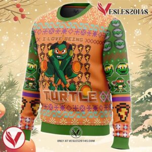 Michelangelo Rise of the Teenage Mutant Ninja Turtles Ugly Christmas Sweater, Unique Christmas Gift For Fans - Vesles2014S 1