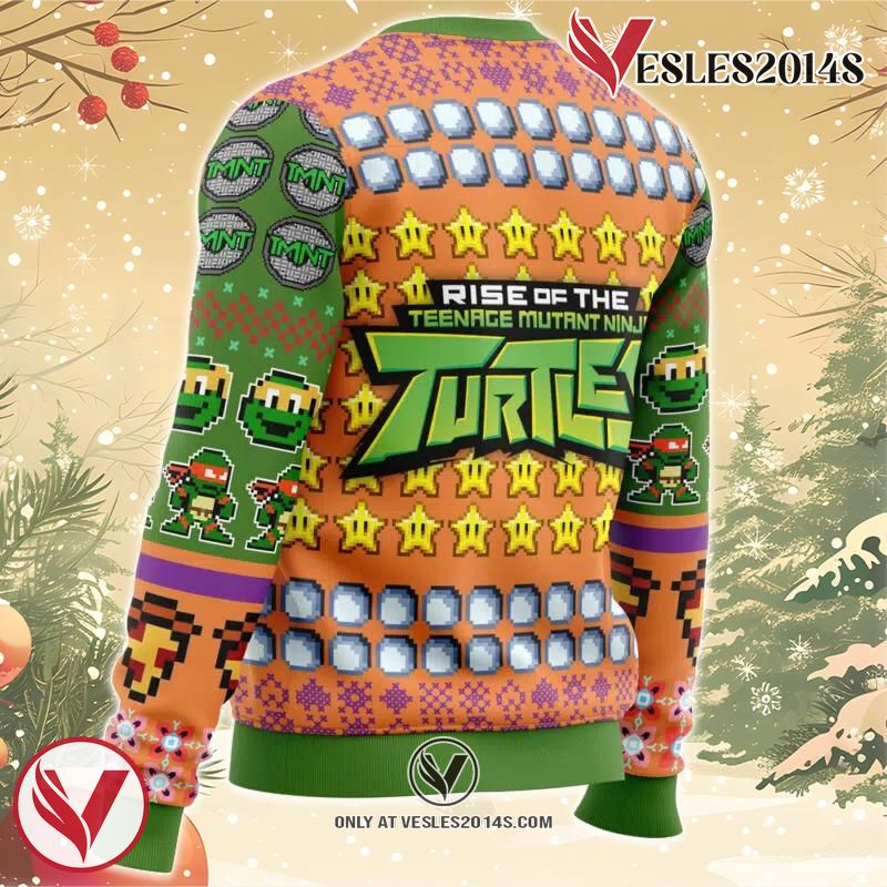 Michelangelo Rise of the Teenage Mutant Ninja Turtles Ugly Christmas Sweater, Unique Christmas Gift For Fans - Vesles2014S 2