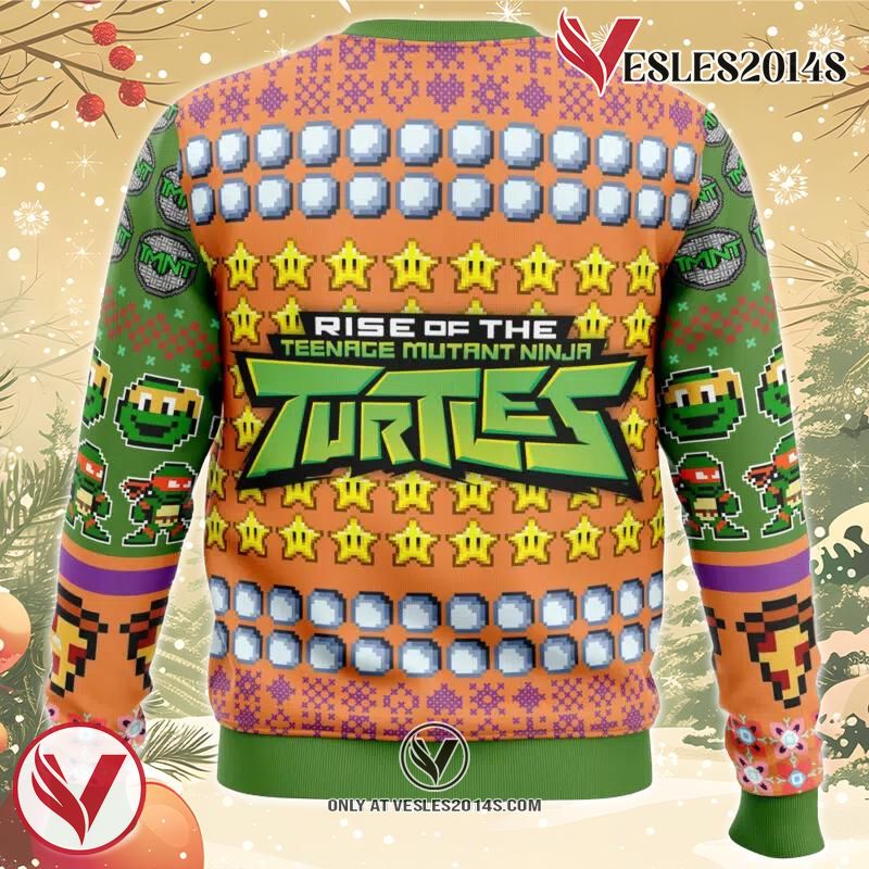 Michelangelo Rise of the Teenage Mutant Ninja Turtles Ugly Christmas Sweater, Unique Christmas Gift For Fans - Vesles2014S 3