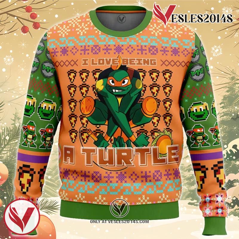 Michelangelo Rise of the Teenage Mutant Ninja Turtles Ugly Christmas Sweater, Unique Christmas Gift For Fans - Vesles2014S