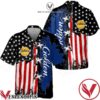 Michelob Golden Light USA Flag Cross Stitch Black Blue Hawaiian Shirt And Short, Unique Gifts For Friends - Vesles2014S 1