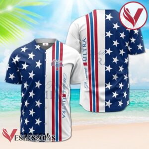 Michelob ULTRA American Flag Baseball Jersey, Perfect Gifts For Fans - Vesles2014S
