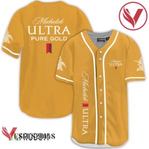 Michelob ULTRA Pure Gold Baseball Jersey, Perfect Gifts For Fans - Vesles2014S