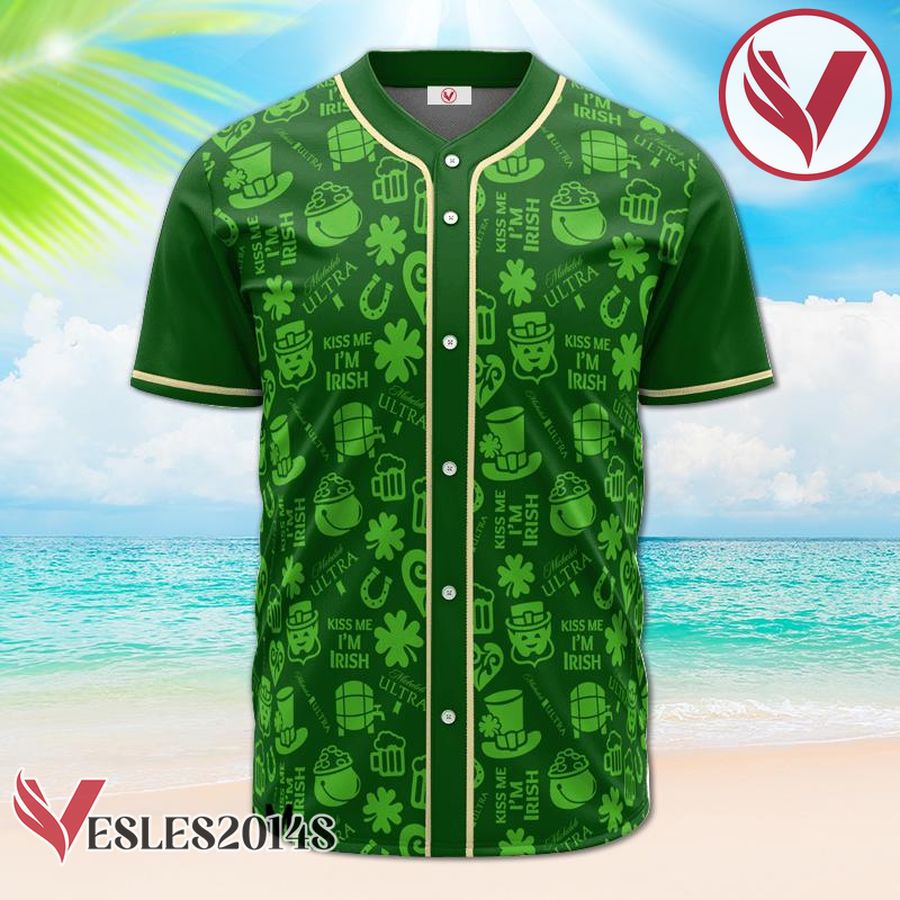 Michelob ULTRA St. Patrick's Day Doodle Pattern Baseball Jersey, Perfect Gifts For Fans - Vesles2014S 2