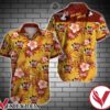 Mickey Mouse And Minnie Mouse Red Tropical Floral Yellow Hawaiian Shirt, Unique Gifts For Friends - Vesles2014S 1
