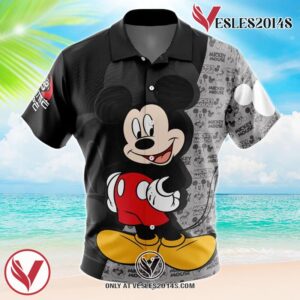 Mickey Mouse Hawaiian Button Up Shirt, Perfect Gifts For Anime Lovers - Vesles2014S