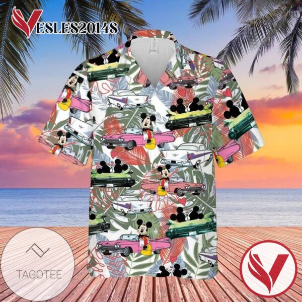 Mickey Mouse Hawaiian III Graphic Print Short Sleeve Hawaiian Casual Shirt Vesles2014S 1