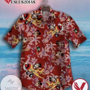 Mickey Mouse Hawaiian VIII Graphic Print Short Sleeve Hawaiian Casual Shirt Vesles2014S 1