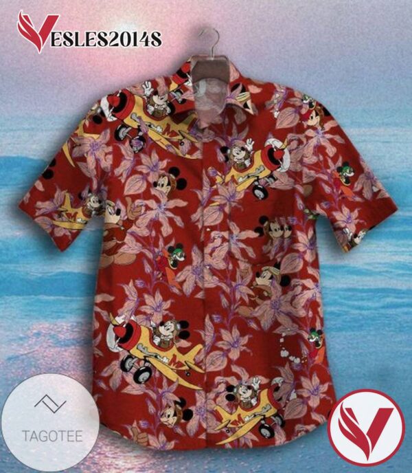 Mickey Mouse Hawaiian VIII Graphic Print Short Sleeve Hawaiian Casual Shirt Vesles2014S 1