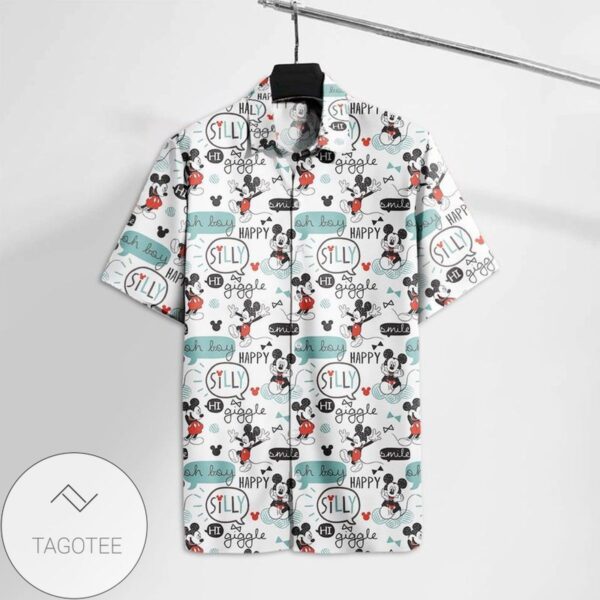 Mickey Mouse Oh Boy Happy Silly Movies Disney For men And Women Graphic Print Short Sleeve Hawaiian Casual Shirt Vesles2014S 1
