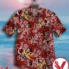 Mickey On The Plane Flower Red Hawaiian Shirt, Unique Gifts For Friends - Vesles2014S 1
