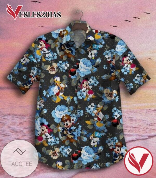 Mickey x Donald Duck Hawaiian Graphic Print Short Sleeve Hawaiian Casual Shirt Vesles2014S 1