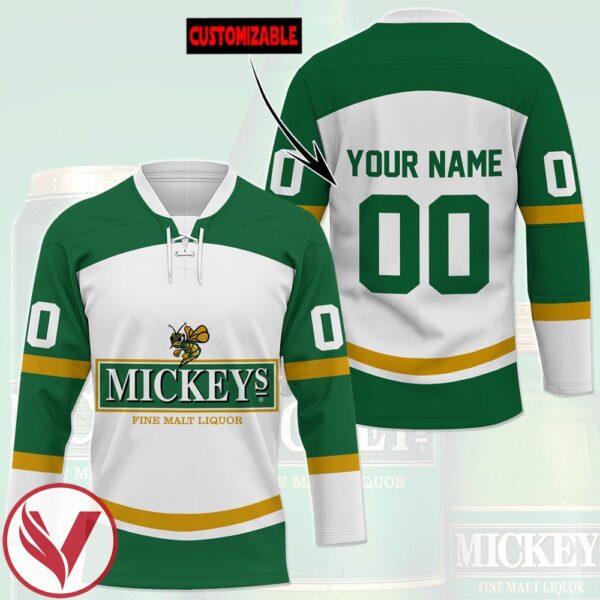 Mickeys Fine Malt Liquor Personalized Hockey Jersey, Trending Gifts For Fans - Vesles2014s