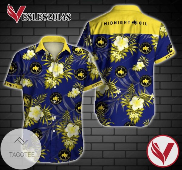 Midnight Oil Hawaiian Graphic Print Short Sleeve Hawaiian Casual Shirt Vesles2014S 1