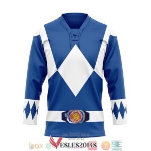 Mighty Morphian Blue Power Rangers Hockey Jersey Shirt, Trending Gifts For Fans - Vesles2014s