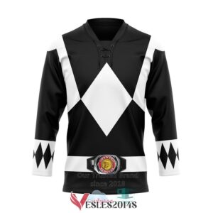 Mighty Morphin Black Power Rangers Hockey Jersey, Trending Gifts For Fans - Vesles2014s