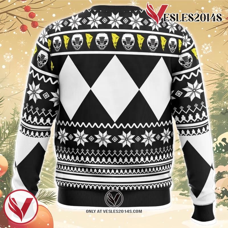 Mighty Morphin Black Ranger Power Rangers Ugly Christmas Sweater, Unique Christmas Gift For Fans - Vesles2014S 1