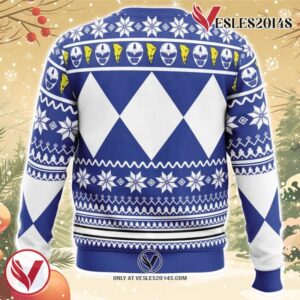 Mighty Morphin Blue Ranger Power Rangers Ugly Christmas Sweater, Unique Christmas Gift For Fans - Vesles2014S 1