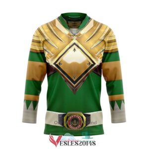 Mighty Morphin Green Power Rangers Hockey Jersey, Trending Gifts For Fans - Vesles2014s