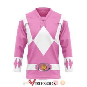 Mighty Morphin Pink Power Rangers Custom Hockey Jersey, Trending Gifts For Fans - Vesles2014s
