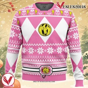 Mighty Morphin Pink Ranger Power Rangers Ugly Christmas Sweater, Unique Christmas Gift For Fans - Vesles2014S