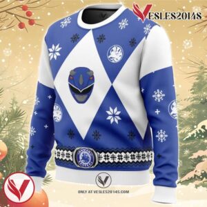 Mighty Morphin Power Rangers Blue Ugly Christmas Sweater, Unique Christmas Gift For Fans - Vesles2014S 1